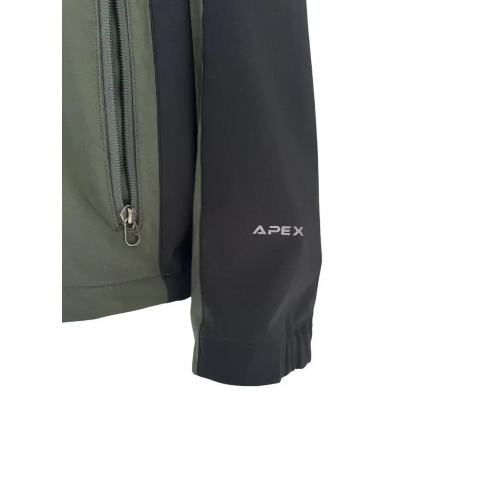 The North Face Apex Bionic Softshell Jacket Olive Green Black Fleece Lined Men L